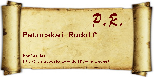 Patocskai Rudolf névjegykártya