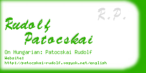 rudolf patocskai business card